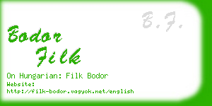 bodor filk business card